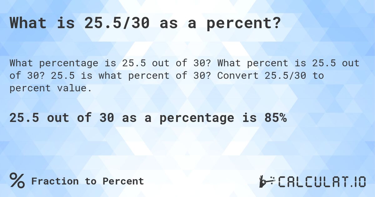 25.5/30 Percentage: What Does It Mean (Simple Guide)