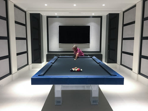 Want a super modern game room? Glass pool tables offer very sleek and cool designs today.