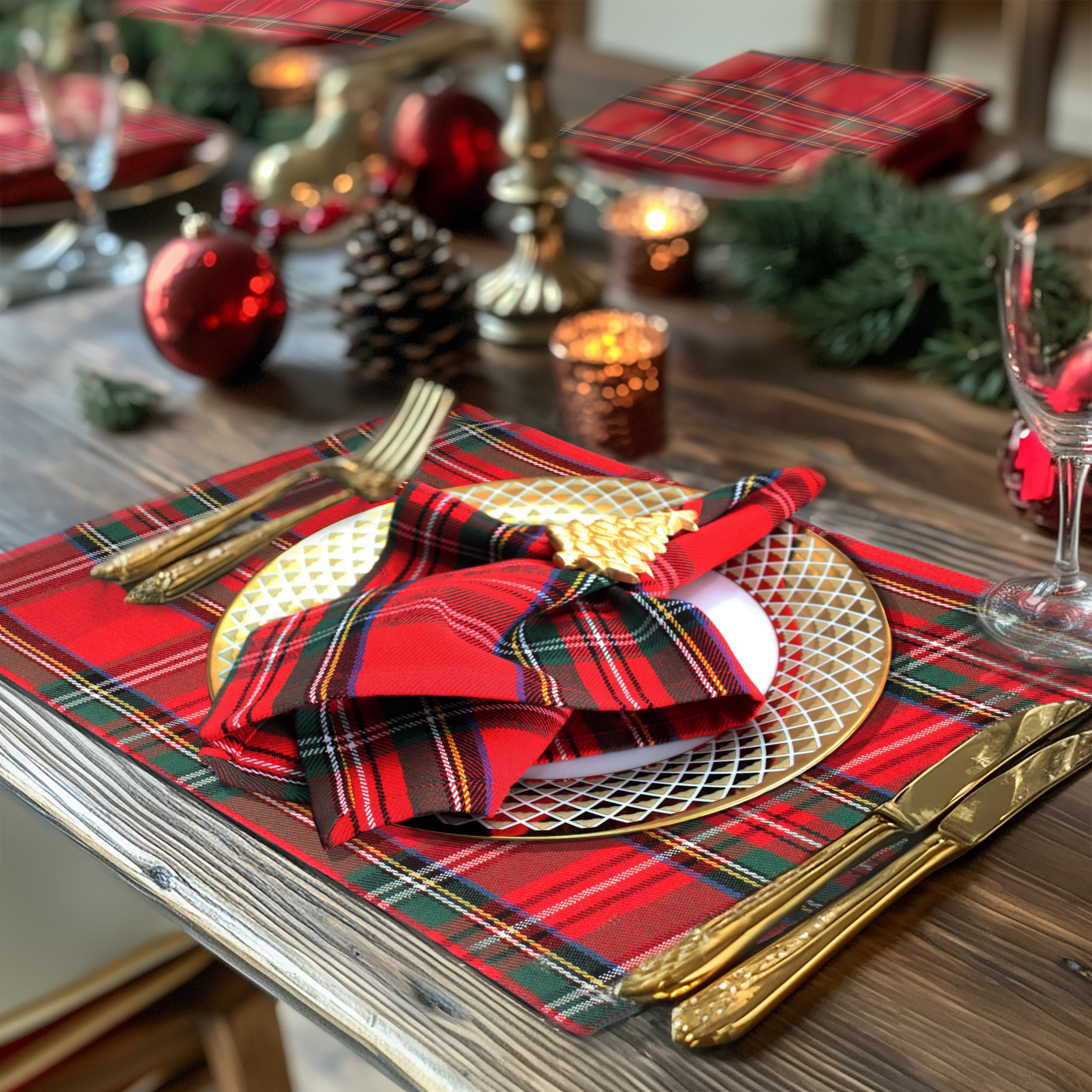 Tartan Plaid Cloth Napkins: Perfect for Your Holiday Table!
