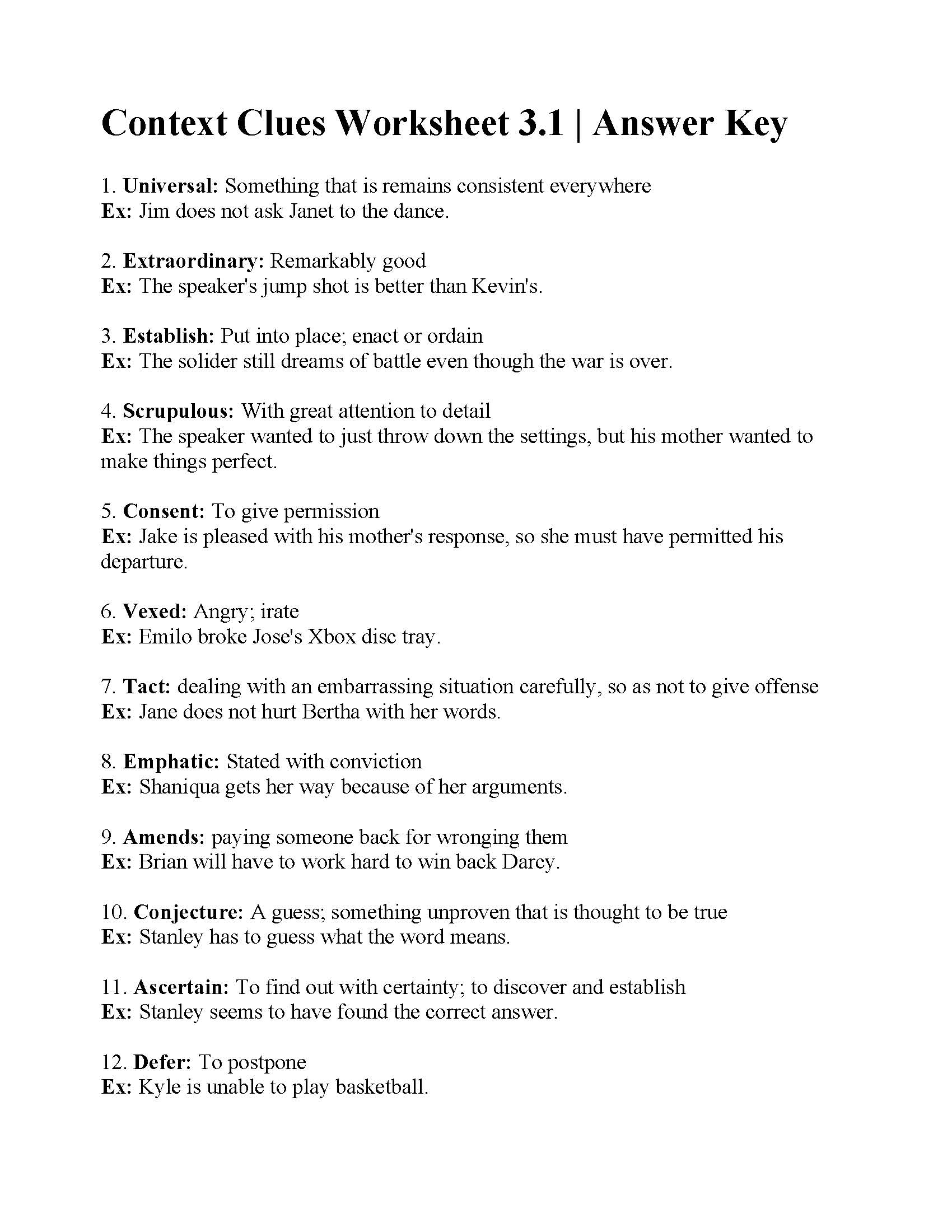 Need Help with Context Clues? 3.1 Answer Key Made Simple!