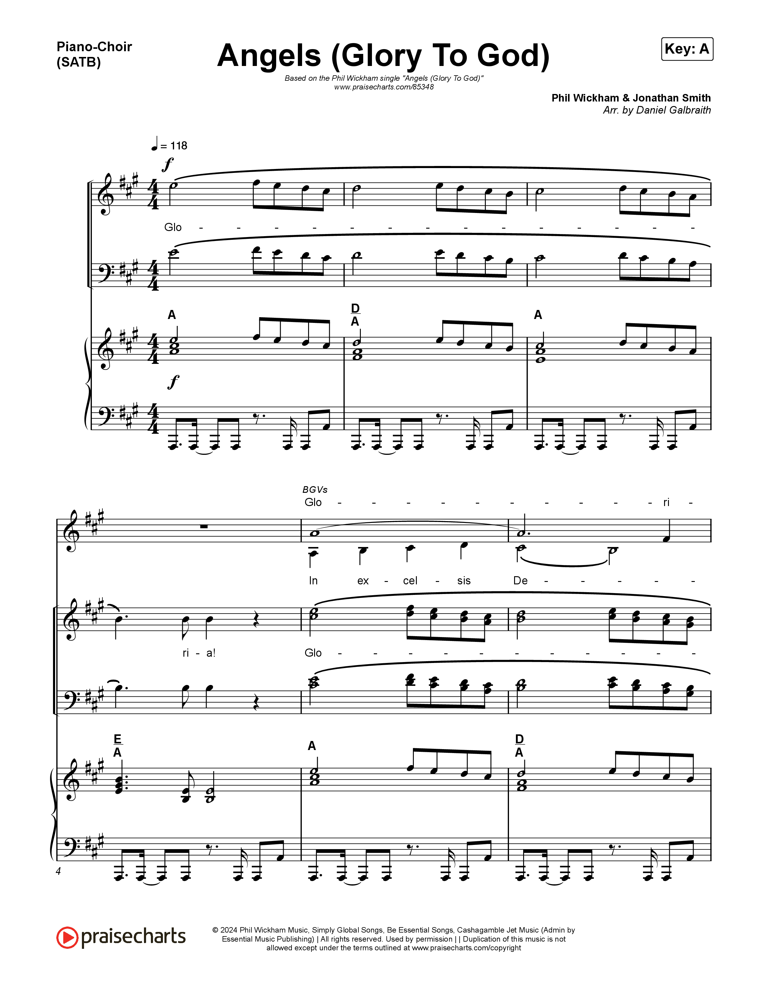 Glory to God on the Highest Lyrics Sheet: The Best Christmas Carol.