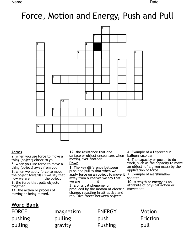 Push and Pull in Physics Crossword Clue: Get the Answer Here!