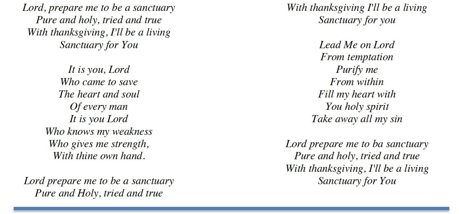 Lyrics to Lord Prepare Me to Be a Sanctuary: Full Song Text and Meaning