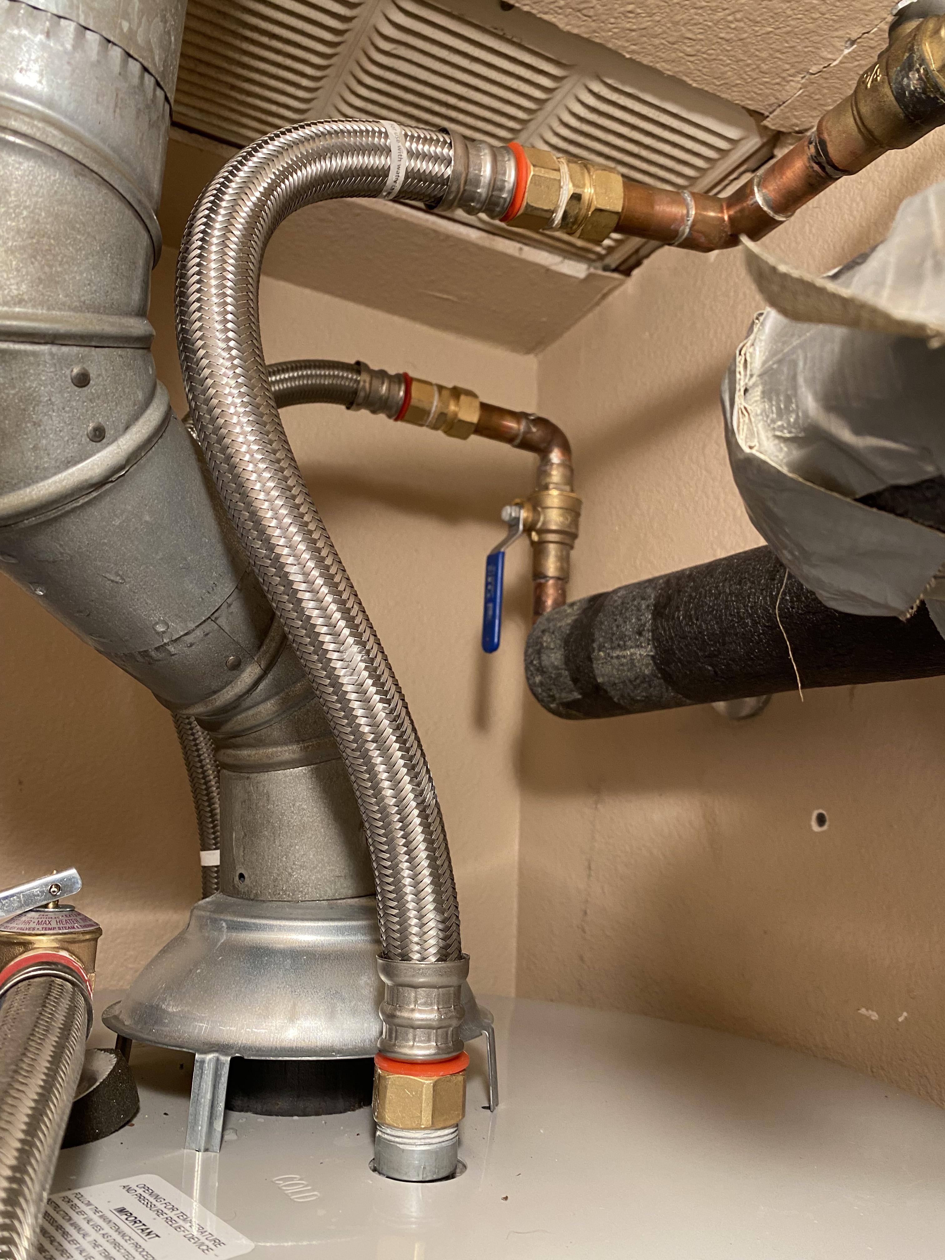 water heater hose leaking