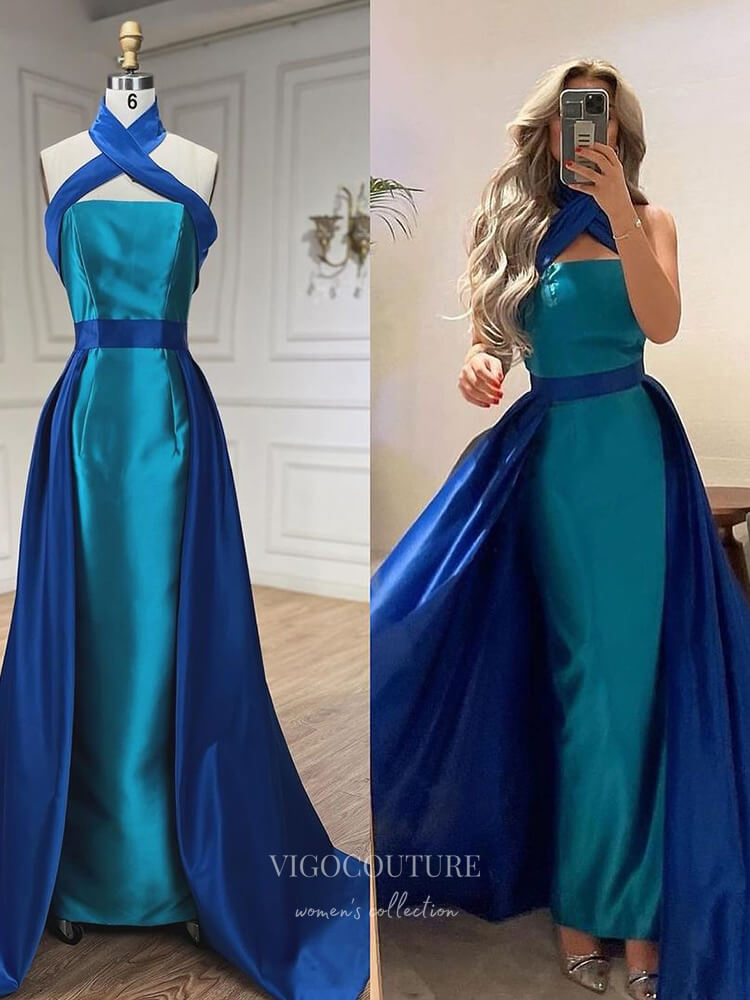 Affordable Halter Neck Blue Prom Dresses – Perfect for Prom 2024