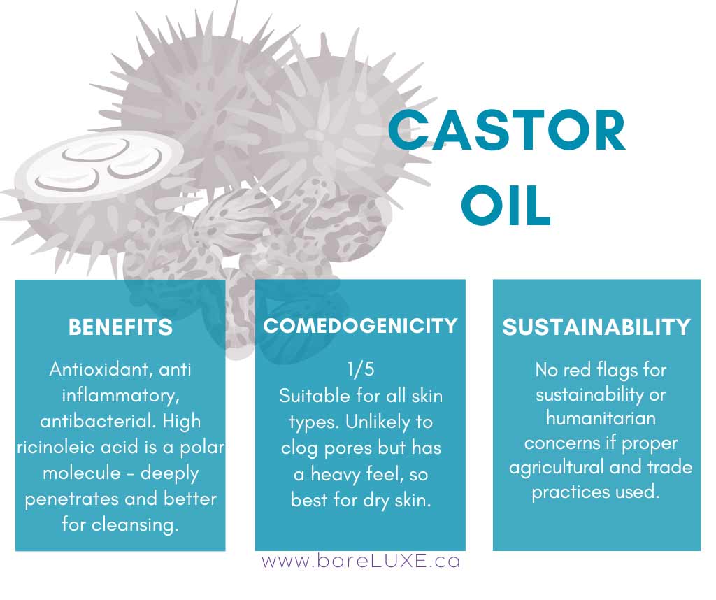 is castor oil pore clogging