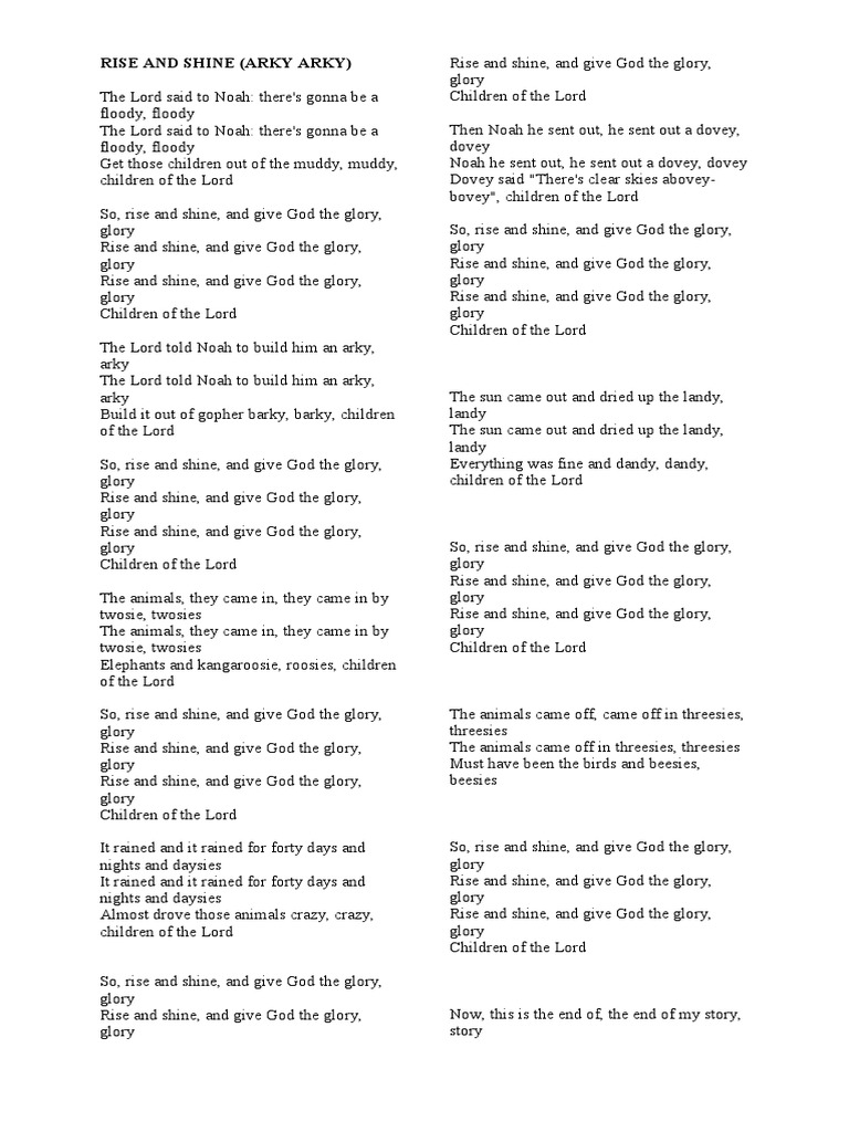 Want the rise shine give god the glory lyrics? (Easy steps to learn them quickly)