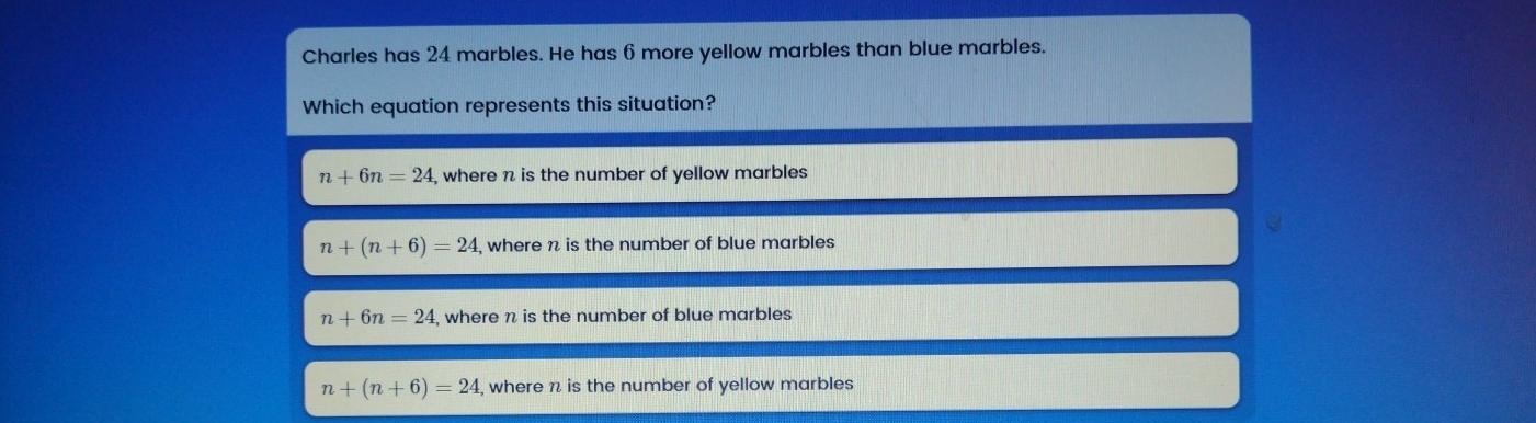 How to Calculate the Number of Yellow and Blue Marbles if Charles Has 24 Marbles