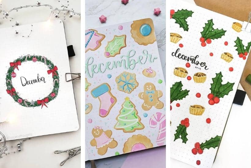 Easy and Beautiful December Bullet Journal Cover Page Ideas for the Season