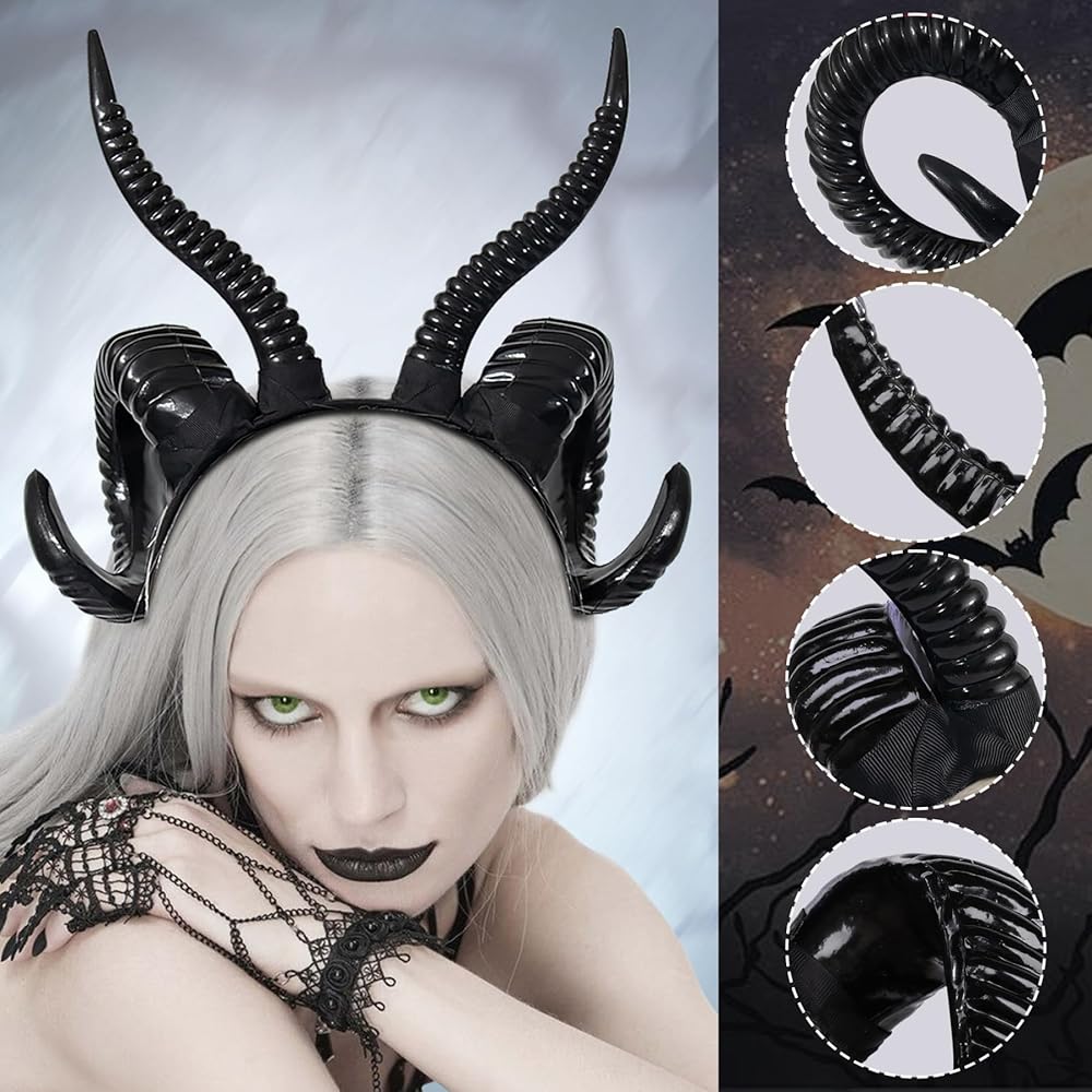 Custom White Horns Headband - Ideal for Cosplay & Gothic Fashion
