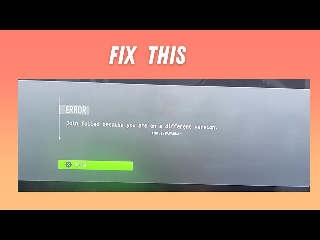 How to Fix "Join Failed Because You Are on a Different Version" Error in Games