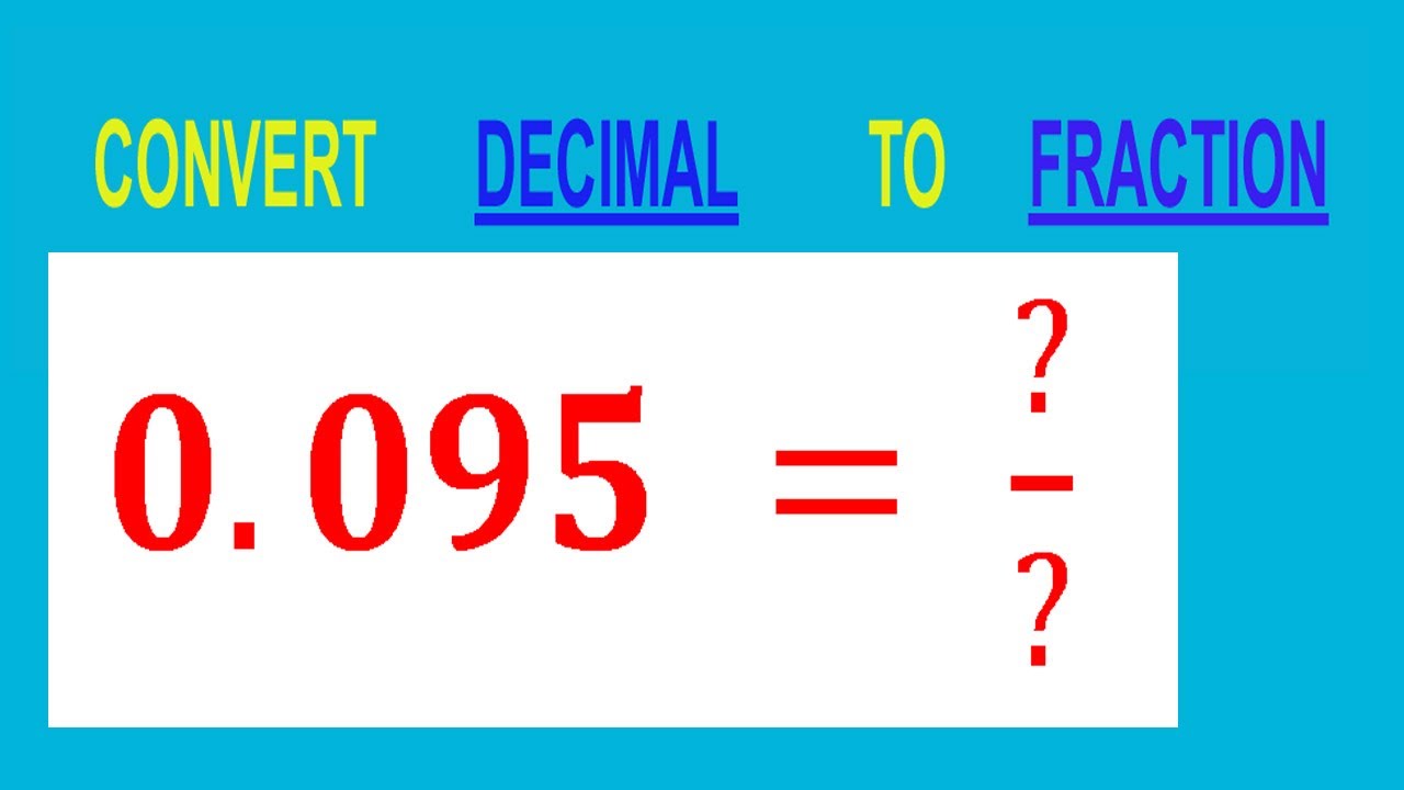 Get 0.095 as a percentage: The fast and easy method!