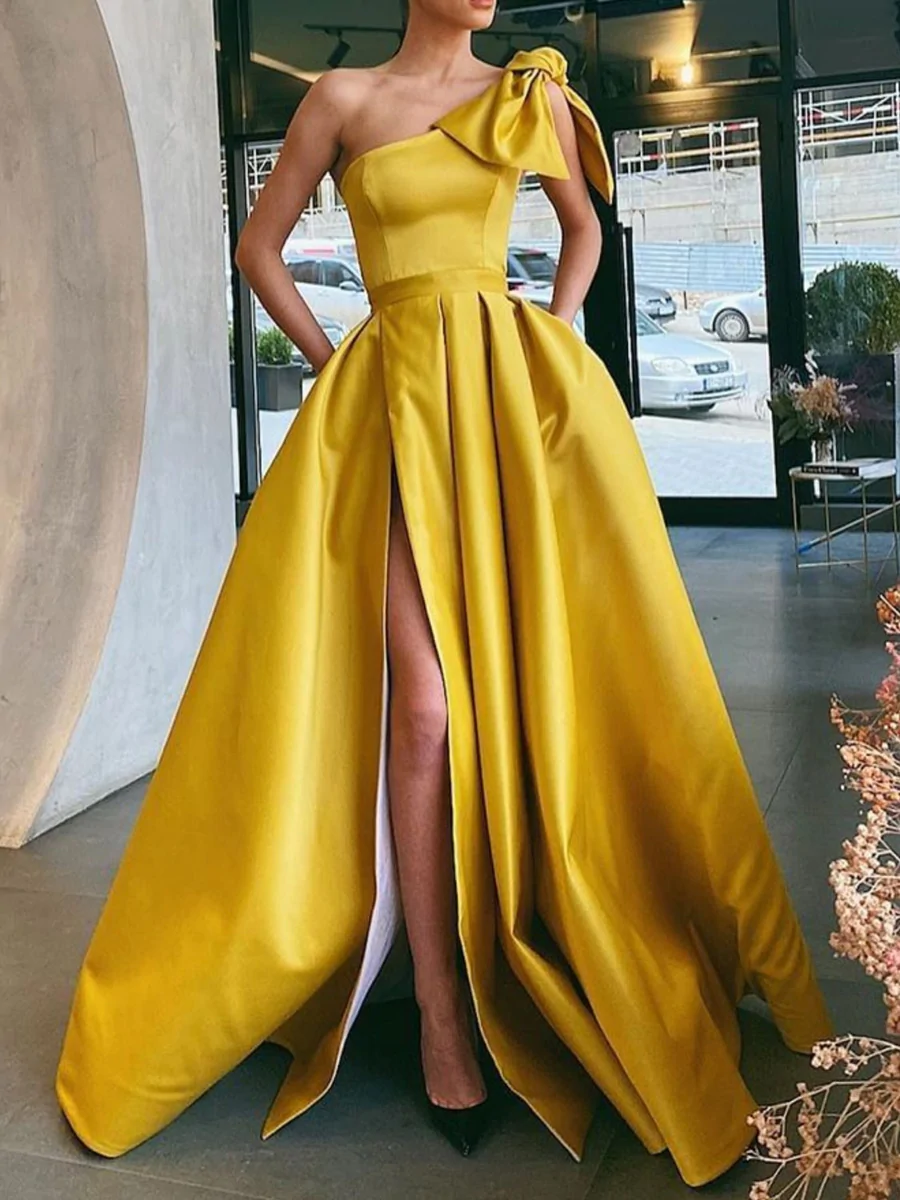 Elevate Your Style with a Stunning Yellow One Shoulder Gown