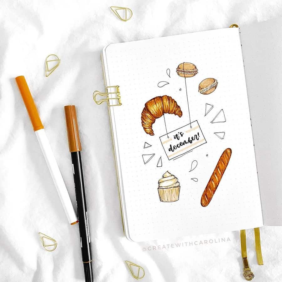 Easy and Beautiful December Bullet Journal Cover Page Ideas for the Season