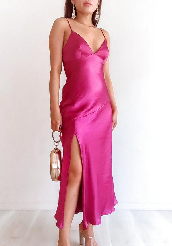 Shop Pink Long Satin Dresses for Elegant & Timeless Style