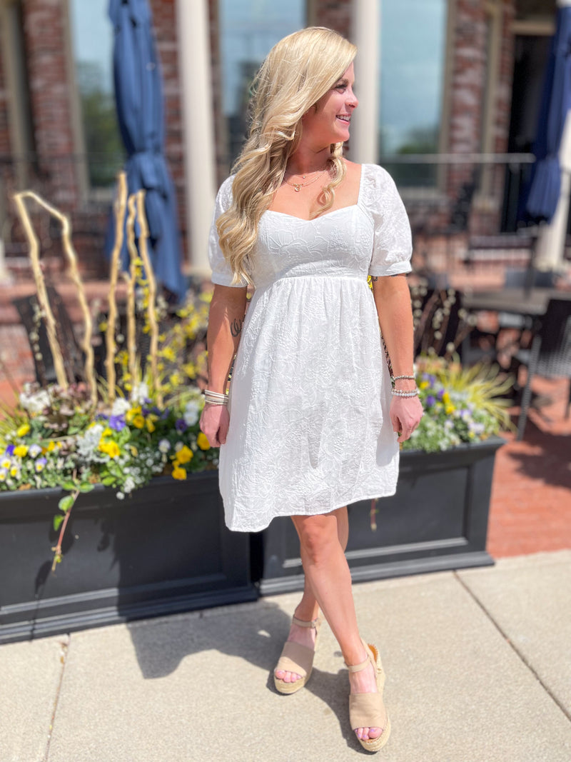 Elegant White Lace Babydoll Dress for Effortless Style