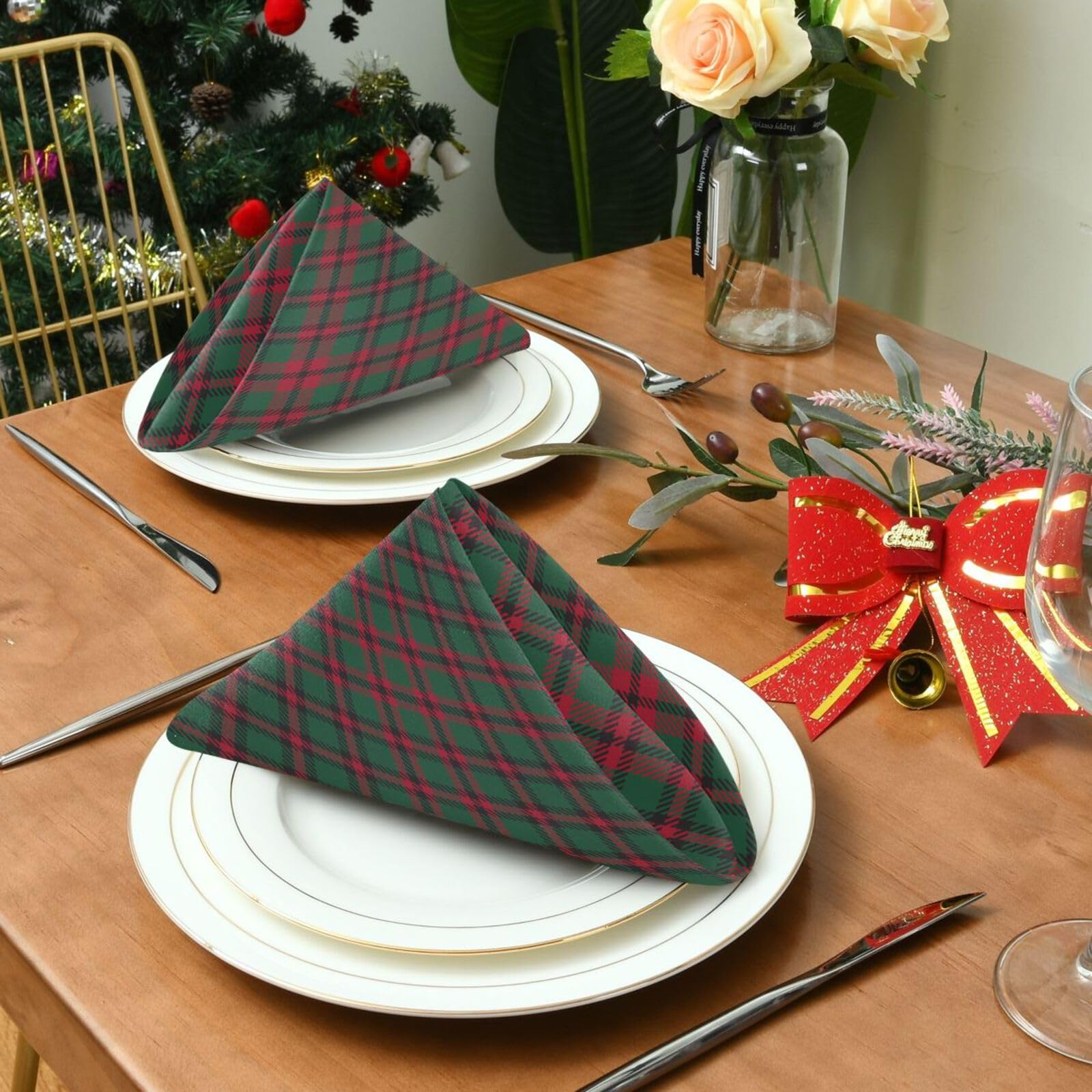 Tartan Plaid Cloth Napkins: Perfect for Your Holiday Table!