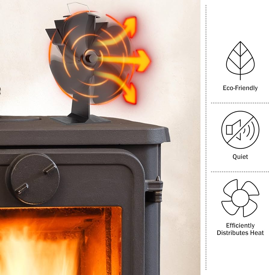 Heat powered fans for wood stoves: Make your room warmer.