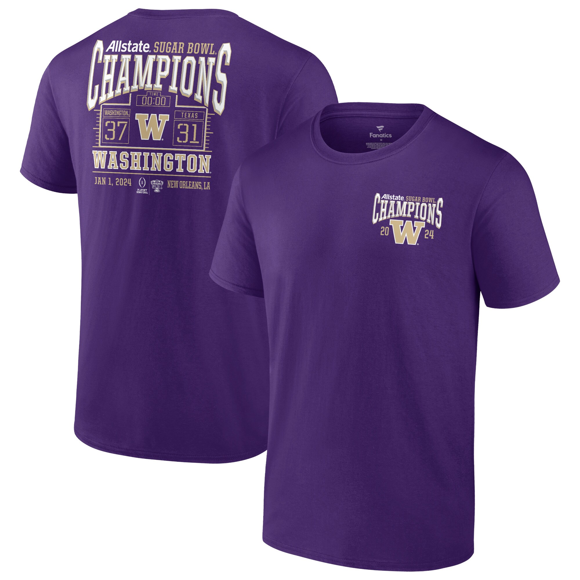 Washington Huskies Sugar Bowl Shirt – Celebrate the 2024 CFP Championship Victory!