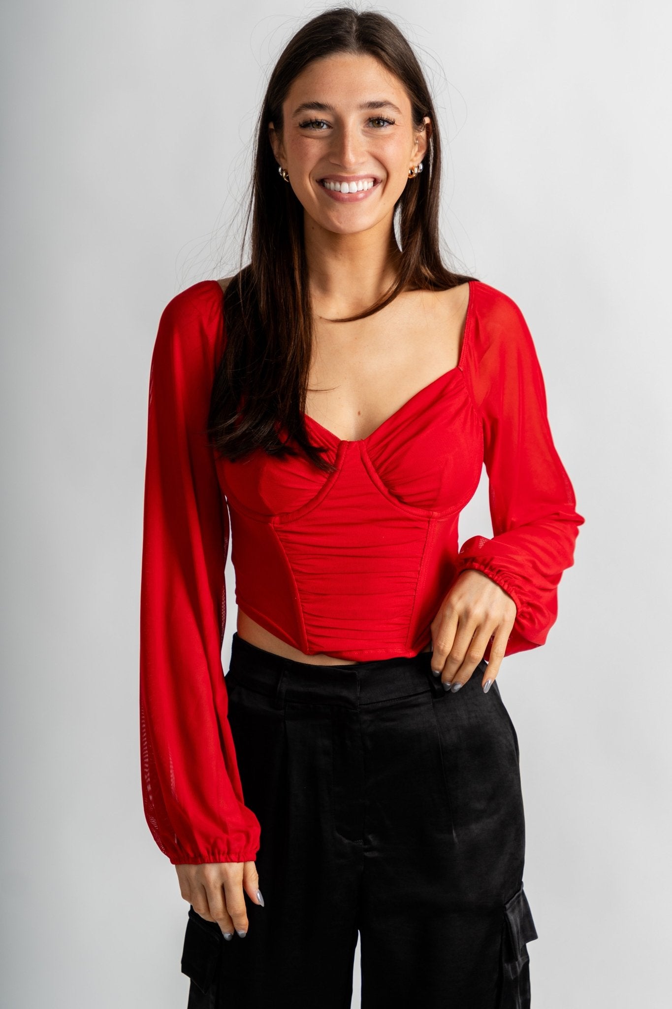Red Corset Top with Sleeves: Stylish and Elegant Fashion for Every Occasion