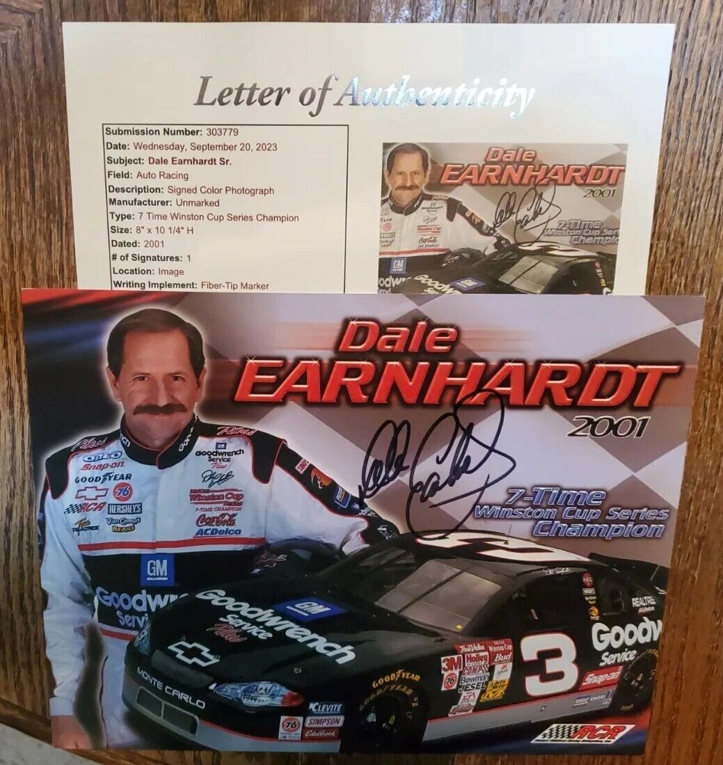 Rare Dale Earnhardt Signed Photo – Collectible NASCAR Memorabilia