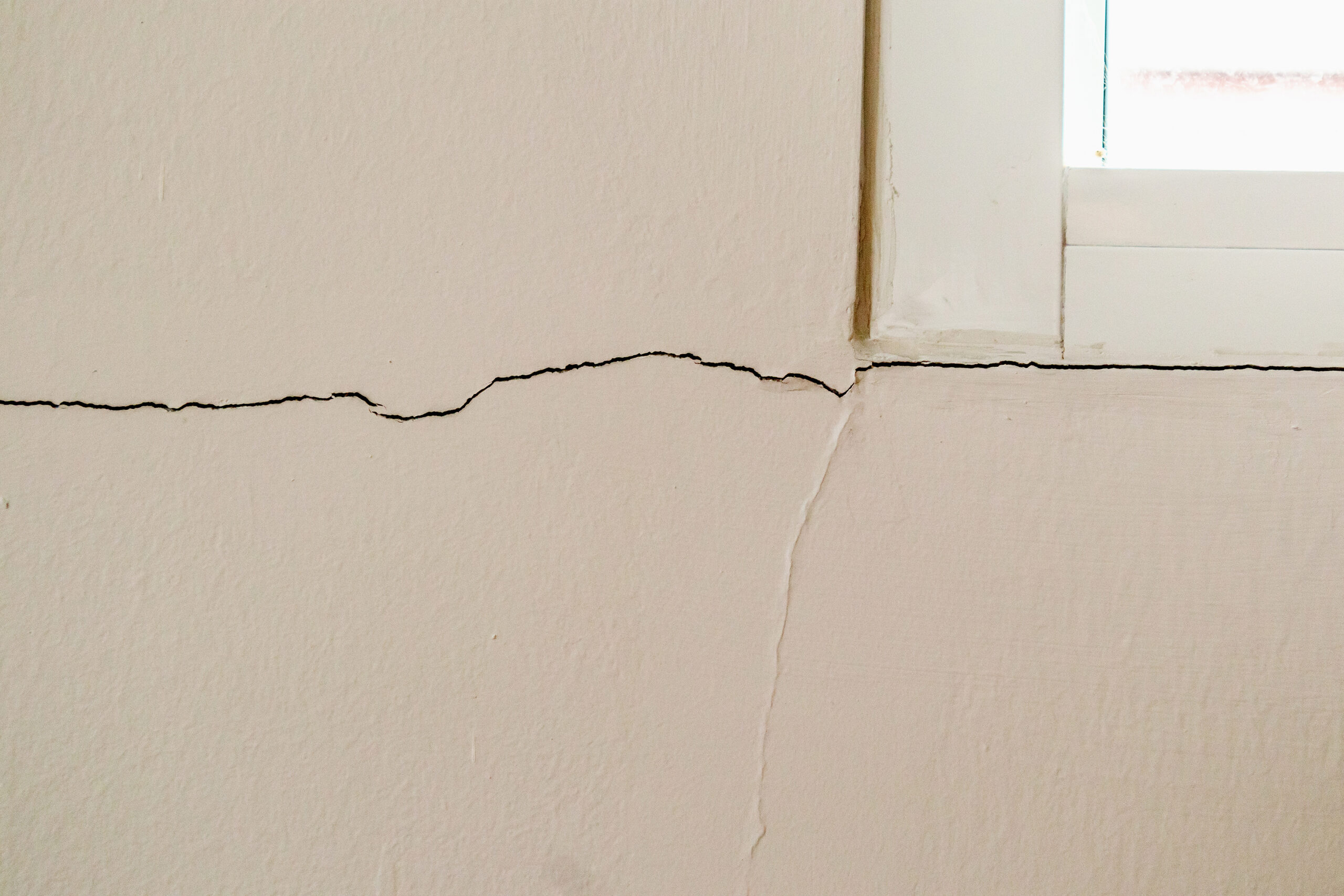 cracked window frame