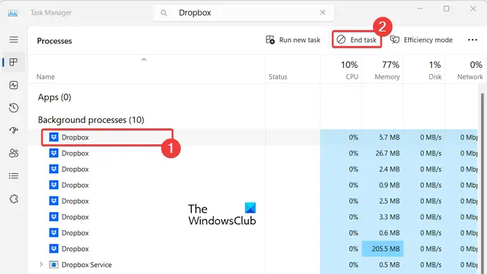 why is dropbox using so much memory