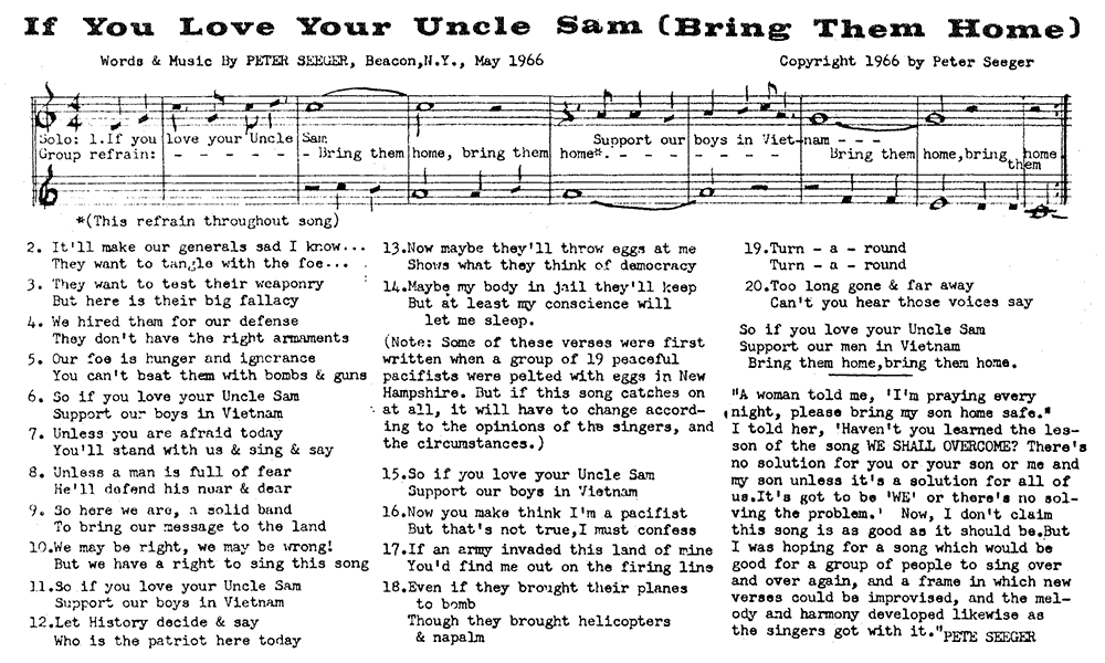 What are the bring em home lyrics? Find the full song words made easy to read.