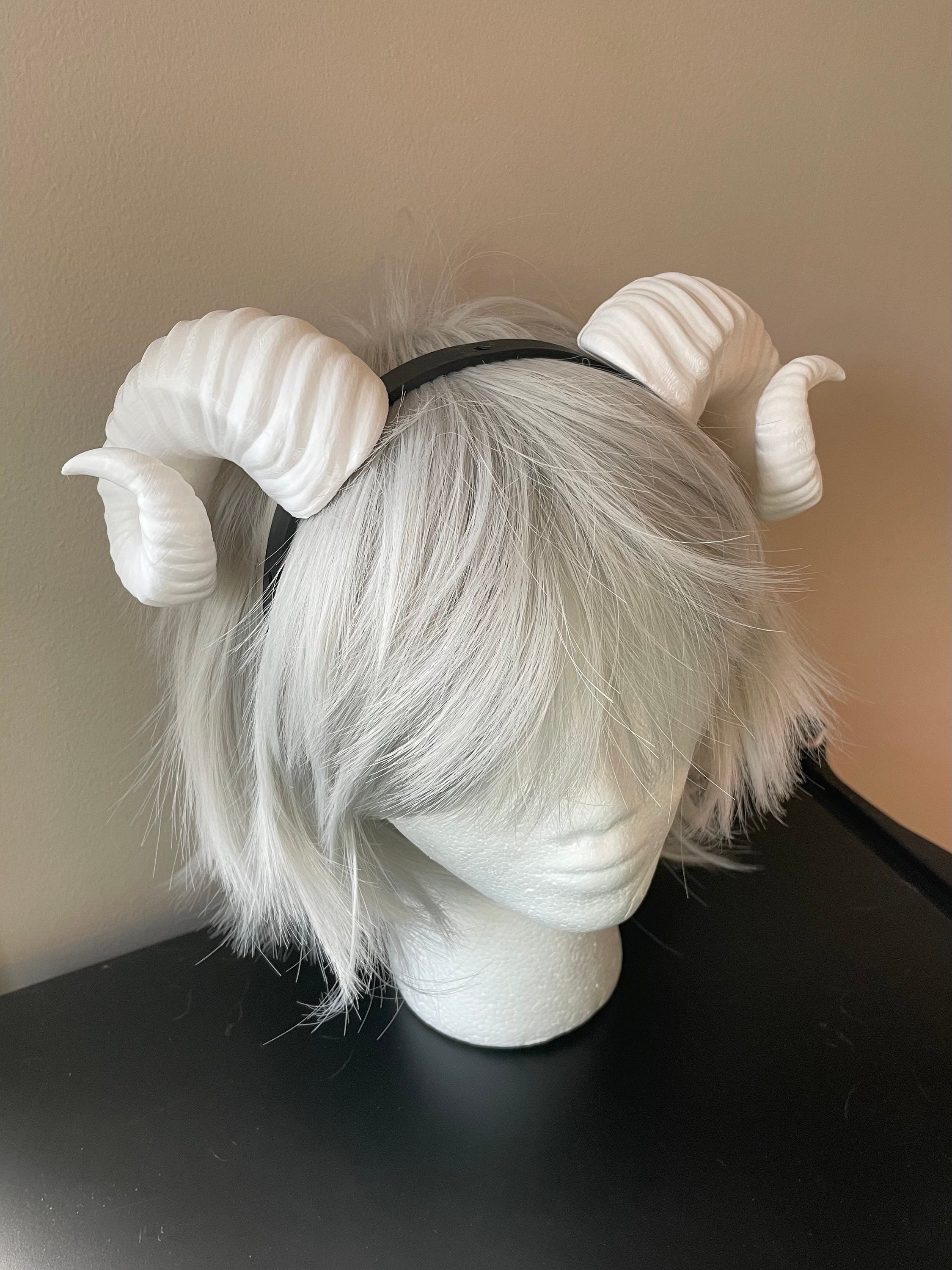 Custom White Horns Headband - Ideal for Cosplay & Gothic Fashion